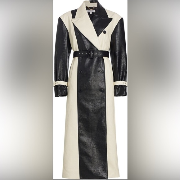 NWT Ronny Kobo Baylor Faux Leather Trench Coat. Size Large. - Picture 5 of 15